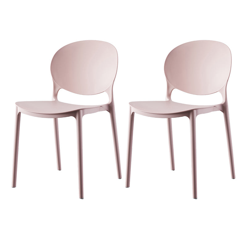 Plastic Contemporary Dining Room Chairs Matte Finish Open Back Dining Side Chairs Nude Pink 2 Piece Set Clearhalo ' kitchen&dining_furn' 'Dining Chairs' 'Dining Tables & Seating' 'dining_chair' 'furn' 'furn_dining_chair' 'Furniture' 'furniture_dining_chair' 'Kitchen & Dining Furniture' 'kitchen' 3835176