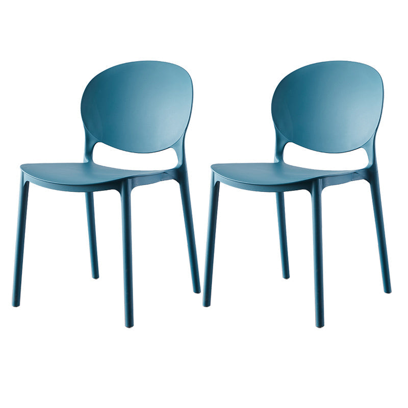 Plastic Contemporary Dining Room Chairs Matte Finish Open Back Dining Side Chairs Peacock Blue 2 Piece Set Clearhalo ' kitchen&dining_furn' 'Dining Chairs' 'Dining Tables & Seating' 'dining_chair' 'furn' 'furn_dining_chair' 'Furniture' 'furniture_dining_chair' 'Kitchen & Dining Furniture' 'kitchen' 3835182