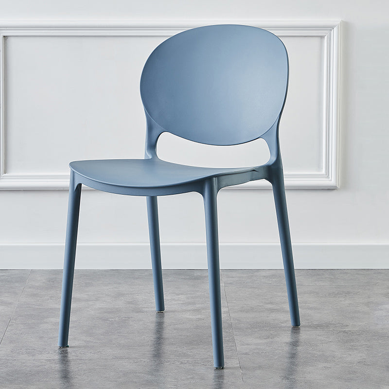 Plastic Contemporary Dining Room Chairs Matte Finish Open Back Dining Side Chairs Blue 1 Piece Clearhalo ' kitchen&dining_furn' 'Dining Chairs' 'Dining Tables & Seating' 'dining_chair' 'furn' 'furn_dining_chair' 'Furniture' 'furniture_dining_chair' 'Kitchen & Dining Furniture' 'kitchen' 3835190
