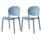 Plastic Contemporary Dining Room Chairs Matte Finish Open Back Dining Side Chairs Blue 2 Piece Set Clearhalo ' kitchen&dining_furn' 'Dining Chairs' 'Dining Tables & Seating' 'dining_chair' 'furn' 'furn_dining_chair' 'Furniture' 'furniture_dining_chair' 'Kitchen & Dining Furniture' 'kitchen' 3835191