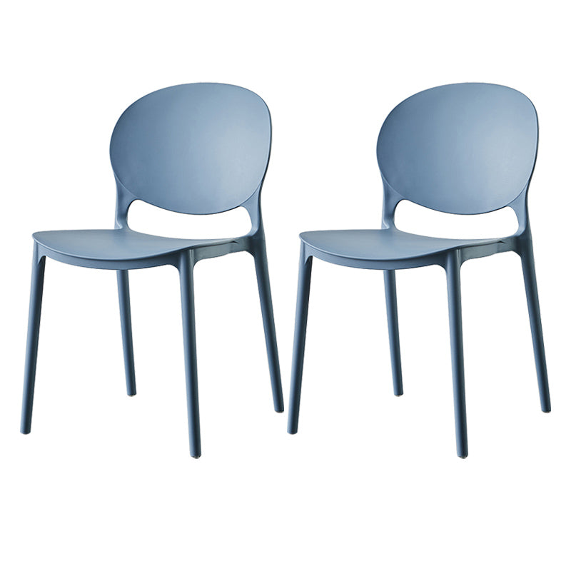 Plastic Contemporary Dining Room Chairs Matte Finish Open Back Dining Side Chairs Blue 2 Piece Set Clearhalo ' kitchen&dining_furn' 'Dining Chairs' 'Dining Tables & Seating' 'dining_chair' 'furn' 'furn_dining_chair' 'Furniture' 'furniture_dining_chair' 'Kitchen & Dining Furniture' 'kitchen' 3835191