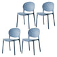 Plastic Contemporary Dining Room Chairs Matte Finish Open Back Dining Side Chairs Blue 4 Piece Set Clearhalo ' kitchen&dining_furn' 'Dining Chairs' 'Dining Tables & Seating' 'dining_chair' 'furn' 'furn_dining_chair' 'Furniture' 'furniture_dining_chair' 'Kitchen & Dining Furniture' 'kitchen' 3835192