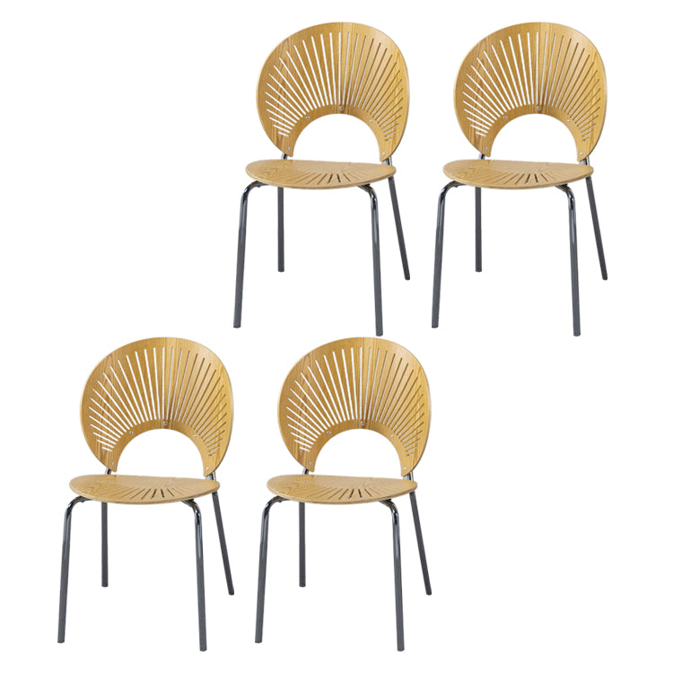 Modern Style Wood Kitchen Dining Room Chair Set Open Back Side Shell Chairs Natural 4 Piece Set Clearhalo ' kitchen&dining_furn' 'Dining Chairs' 'Dining Tables & Seating' 'dining_chair' 'furn' 'furn_dining_chair' 'Furniture' 'furniture_dining_chair' 'Kitchen & Dining Furniture' 'kitchen' 3835198
