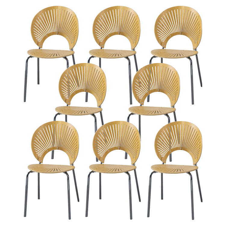 Modern Style Wood Kitchen Dining Room Chair Set Open Back Side Shell Chairs Natural 8 Piece Set Clearhalo ' kitchen&dining_furn' 'Dining Chairs' 'Dining Tables & Seating' 'dining_chair' 'furn' 'furn_dining_chair' 'Furniture' 'furniture_dining_chair' 'Kitchen & Dining Furniture' 'kitchen' 3835199