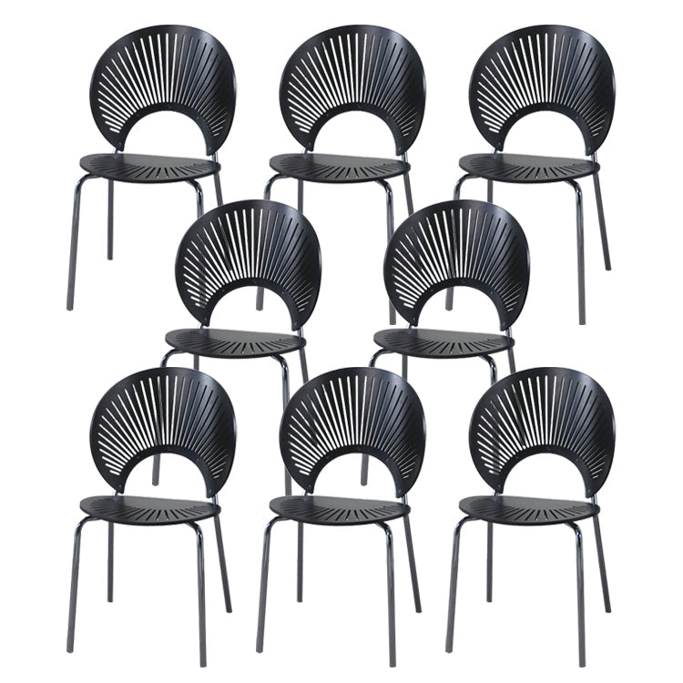 Modern Style Wood Kitchen Dining Room Chair Set Open Back Side Shell Chairs Textured Black 8 Piece Set Clearhalo ' kitchen&dining_furn' 'Dining Chairs' 'Dining Tables & Seating' 'dining_chair' 'furn' 'furn_dining_chair' 'Furniture' 'furniture_dining_chair' 'Kitchen & Dining Furniture' 'kitchen' 3835208