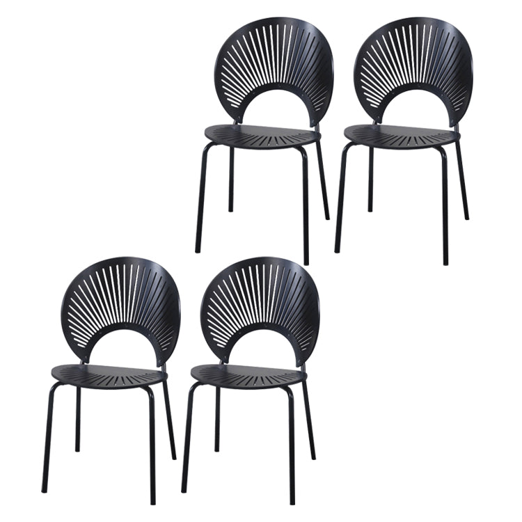 Modern Style Wood Kitchen Dining Room Chair Set Open Back Side Shell Chairs Matte Black 4 Piece Set Clearhalo ' kitchen&dining_furn' 'Dining Chairs' 'Dining Tables & Seating' 'dining_chair' 'furn' 'furn_dining_chair' 'Furniture' 'furniture_dining_chair' 'Kitchen & Dining Furniture' 'kitchen' 3835217