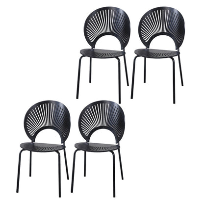 Modern Style Wood Kitchen Dining Room Chair Set Open Back Side Shell Chairs Matte Black 4 Piece Set Clearhalo ' kitchen&dining_furn' 'Dining Chairs' 'Dining Tables & Seating' 'dining_chair' 'furn' 'furn_dining_chair' 'Furniture' 'furniture_dining_chair' 'Kitchen & Dining Furniture' 'kitchen' 3835217