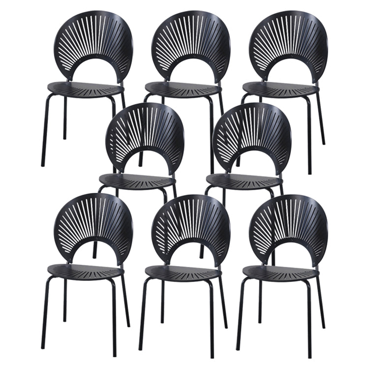 Modern Style Wood Kitchen Dining Room Chair Set Open Back Side Shell Chairs Matte Black 8 Piece Set Clearhalo ' kitchen&dining_furn' 'Dining Chairs' 'Dining Tables & Seating' 'dining_chair' 'furn' 'furn_dining_chair' 'Furniture' 'furniture_dining_chair' 'Kitchen & Dining Furniture' 'kitchen' 3835219