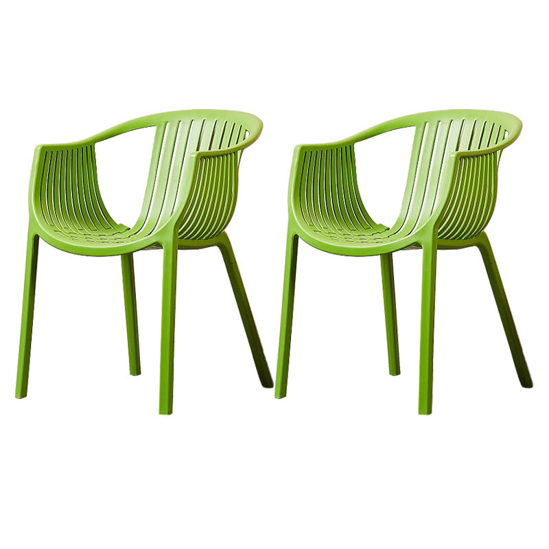 Home Contemporary Arm Chair Slat Back Plastic Stackable Dining Room Chair Green 2 Piece Set Clearhalo ' kitchen&dining_furn' 'Dining Chairs' 'Dining Tables & Seating' 'dining_chair' 'furn' 'furn_dining_chair' 'Furniture' 'furniture_dining_chair' 'Kitchen & Dining Furniture' 'kitchen' 3835281