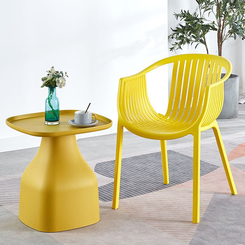 Home Contemporary Arm Chair Slat Back Plastic Stackable Dining Room Chair Clearhalo ' kitchen&dining_furn' 'Dining Chairs' 'Dining Tables & Seating' 'dining_chair' 'furn' 'furn_dining_chair' 'Furniture' 'furniture_dining_chair' 'Kitchen & Dining Furniture' 'kitchen' 3835284