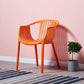 Home Contemporary Arm Chair Slat Back Plastic Stackable Dining Room Chair Orange 1 Piece Clearhalo ' kitchen&dining_furn' 'Dining Chairs' 'Dining Tables & Seating' 'dining_chair' 'furn' 'furn_dining_chair' 'Furniture' 'furniture_dining_chair' 'Kitchen & Dining Furniture' 'kitchen' 3835285