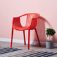 Home Contemporary Arm Chair Slat Back Plastic Stackable Dining Room Chair Red 1 Piece Clearhalo ' kitchen&dining_furn' 'Dining Chairs' 'Dining Tables & Seating' 'dining_chair' 'furn' 'furn_dining_chair' 'Furniture' 'furniture_dining_chair' 'Kitchen & Dining Furniture' 'kitchen' 3835291