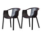 Home Contemporary Arm Chair Slat Back Plastic Stackable Dining Room Chair Black 2 Piece Set Clearhalo ' kitchen&dining_furn' 'Dining Chairs' 'Dining Tables & Seating' 'dining_chair' 'furn' 'furn_dining_chair' 'Furniture' 'furniture_dining_chair' 'Kitchen & Dining Furniture' 'kitchen' 3835297
