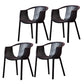 Home Contemporary Arm Chair Slat Back Plastic Stackable Dining Room Chair Black 4 Piece Set Clearhalo ' kitchen&dining_furn' 'Dining Chairs' 'Dining Tables & Seating' 'dining_chair' 'furn' 'furn_dining_chair' 'Furniture' 'furniture_dining_chair' 'Kitchen & Dining Furniture' 'kitchen' 3835298