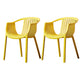 Home Contemporary Arm Chair Slat Back Plastic Stackable Dining Room Chair Yellow 2 Piece Set Clearhalo ' kitchen&dining_furn' 'Dining Chairs' 'Dining Tables & Seating' 'dining_chair' 'furn' 'furn_dining_chair' 'Furniture' 'furniture_dining_chair' 'Kitchen & Dining Furniture' 'kitchen' 3835300