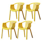 Home Contemporary Arm Chair Slat Back Plastic Stackable Dining Room Chair Yellow 4 Piece Set Clearhalo ' kitchen&dining_furn' 'Dining Chairs' 'Dining Tables & Seating' 'dining_chair' 'furn' 'furn_dining_chair' 'Furniture' 'furniture_dining_chair' 'Kitchen & Dining Furniture' 'kitchen' 3835301