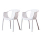 Home Contemporary Arm Chair Slat Back Plastic Stackable Dining Room Chair White 2 Piece Set Clearhalo ' kitchen&dining_furn' 'Dining Chairs' 'Dining Tables & Seating' 'dining_chair' 'furn' 'furn_dining_chair' 'Furniture' 'furniture_dining_chair' 'Kitchen & Dining Furniture' 'kitchen' 3835303