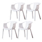 Home Contemporary Arm Chair Slat Back Plastic Stackable Dining Room Chair White 4 Piece Set Clearhalo ' kitchen&dining_furn' 'Dining Chairs' 'Dining Tables & Seating' 'dining_chair' 'furn' 'furn_dining_chair' 'Furniture' 'furniture_dining_chair' 'Kitchen & Dining Furniture' 'kitchen' 3835304