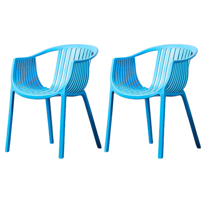 Home Contemporary Arm Chair Slat Back Plastic Stackable Dining Room Chair Blue 2 Piece Set Clearhalo ' kitchen&dining_furn' 'Dining Chairs' 'Dining Tables & Seating' 'dining_chair' 'furn' 'furn_dining_chair' 'Furniture' 'furniture_dining_chair' 'Kitchen & Dining Furniture' 'kitchen' 3835306
