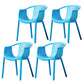 Home Contemporary Arm Chair Slat Back Plastic Stackable Dining Room Chair Blue 4 Piece Set Clearhalo ' kitchen&dining_furn' 'Dining Chairs' 'Dining Tables & Seating' 'dining_chair' 'furn' 'furn_dining_chair' 'Furniture' 'furniture_dining_chair' 'Kitchen & Dining Furniture' 'kitchen' 3835307