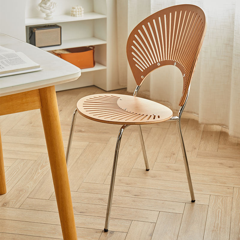 Metal Dining Room Chairs Set Contemporary Style Oval Open Back Side Chair Clearhalo ' kitchen&dining_furn' 'Dining Chairs' 'Dining Tables & Seating' 'dining_chair' 'furn' 'furn_dining_chair' 'Furniture' 'furniture_dining_chair' 'Kitchen & Dining Furniture' 'kitchen' 3835308