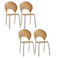 Metal Dining Room Chairs Set Contemporary Style Oval Open Back Side Chair Natural 4 Piece Set Clearhalo ' kitchen&dining_furn' 'Dining Chairs' 'Dining Tables & Seating' 'dining_chair' 'furn' 'furn_dining_chair' 'Furniture' 'furniture_dining_chair' 'Kitchen & Dining Furniture' 'kitchen' 3835312