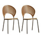 Metal Dining Room Chairs Set Contemporary Style Oval Open Back Side Chair Walnut 2 Piece Set Clearhalo ' kitchen&dining_furn' 'Dining Chairs' 'Dining Tables & Seating' 'dining_chair' 'furn' 'furn_dining_chair' 'Furniture' 'furniture_dining_chair' 'Kitchen & Dining Furniture' 'kitchen' 3835321