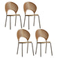 Metal Dining Room Chairs Set Contemporary Style Oval Open Back Side Chair Walnut 4 Piece Set Clearhalo ' kitchen&dining_furn' 'Dining Chairs' 'Dining Tables & Seating' 'dining_chair' 'furn' 'furn_dining_chair' 'Furniture' 'furniture_dining_chair' 'Kitchen & Dining Furniture' 'kitchen' 3835322