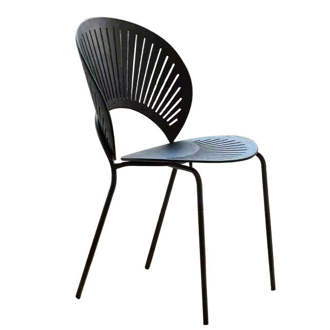 Metal Dining Room Chairs Set Contemporary Style Oval Open Back Side Chair Black 1 Piece Clearhalo ' kitchen&dining_furn' 'Dining Chairs' 'Dining Tables & Seating' 'dining_chair' 'furn' 'furn_dining_chair' 'Furniture' 'furniture_dining_chair' 'Kitchen & Dining Furniture' 'kitchen' 3835324