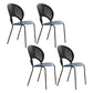 Metal Dining Room Chairs Set Contemporary Style Oval Open Back Side Chair Black 4 Piece Set Clearhalo ' kitchen&dining_furn' 'Dining Chairs' 'Dining Tables & Seating' 'dining_chair' 'furn' 'furn_dining_chair' 'Furniture' 'furniture_dining_chair' 'Kitchen & Dining Furniture' 'kitchen' 3835328