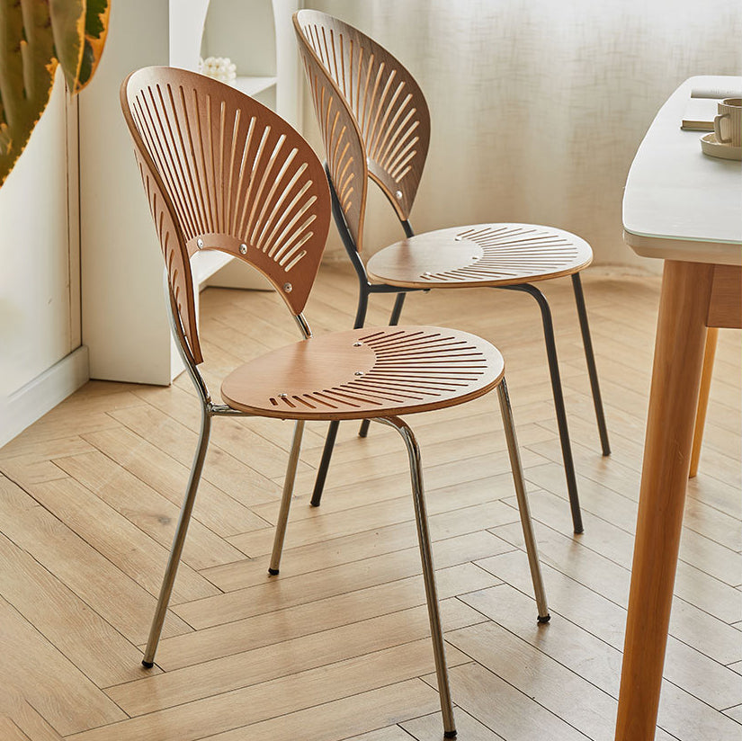 Metal Dining Room Chairs Set Contemporary Style Oval Open Back Side Chair Clearhalo ' kitchen&dining_furn' 'Dining Chairs' 'Dining Tables & Seating' 'dining_chair' 'furn' 'furn_dining_chair' 'Furniture' 'furniture_dining_chair' 'Kitchen & Dining Furniture' 'kitchen' 3835331