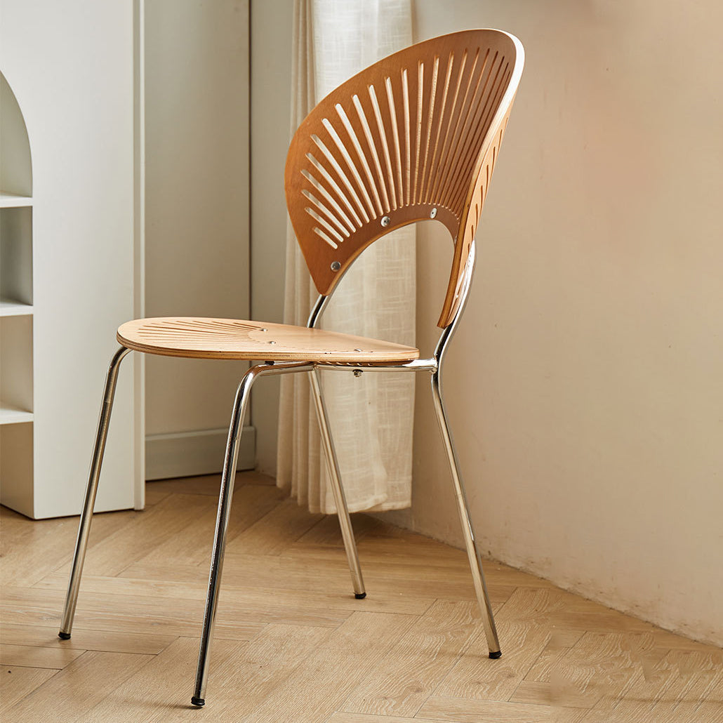 Metal Dining Room Chairs Set Contemporary Style Oval Open Back Side Chair Clearhalo ' kitchen&dining_furn' 'Dining Chairs' 'Dining Tables & Seating' 'dining_chair' 'furn' 'furn_dining_chair' 'Furniture' 'furniture_dining_chair' 'Kitchen & Dining Furniture' 'kitchen' 3835333