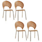 Metal Dining Room Chairs Set Contemporary Style Oval Open Back Side Chair Light Brown 4 Piece Set Clearhalo ' kitchen&dining_furn' 'Dining Chairs' 'Dining Tables & Seating' 'dining_chair' 'furn' 'furn_dining_chair' 'Furniture' 'furniture_dining_chair' 'Kitchen & Dining Furniture' 'kitchen' 3835334