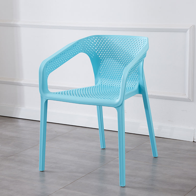 Modern Style Plastic Dining Arm Chair Stacking Dining Chair for Dining Room Blue 1 Piece Clearhalo ' kitchen&dining_furn' 'Dining Chairs' 'Dining Tables & Seating' 'dining_chair' 'furn' 'furn_dining_chair' 'Furniture' 'furniture_dining_chair' 'Kitchen & Dining Furniture' 'kitchen' 3835336