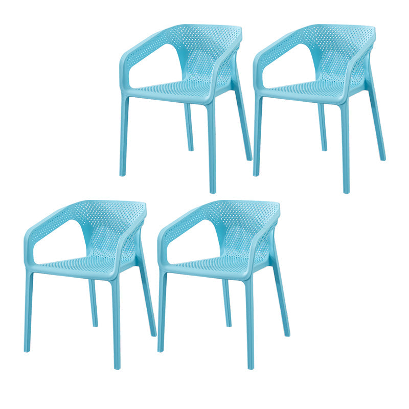 Modern Style Plastic Dining Arm Chair Stacking Dining Chair for Dining Room Blue 4 Piece Set Clearhalo ' kitchen&dining_furn' 'Dining Chairs' 'Dining Tables & Seating' 'dining_chair' 'furn' 'furn_dining_chair' 'Furniture' 'furniture_dining_chair' 'Kitchen & Dining Furniture' 'kitchen' 3835339
