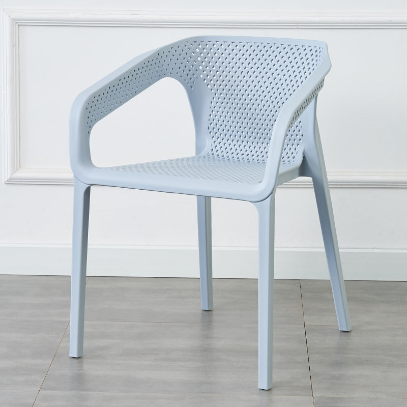 Modern Style Plastic Dining Arm Chair Stacking Dining Chair for Dining Room Sky Blue 1 Piece Clearhalo ' kitchen&dining_furn' 'Dining Chairs' 'Dining Tables & Seating' 'dining_chair' 'furn' 'furn_dining_chair' 'Furniture' 'furniture_dining_chair' 'Kitchen & Dining Furniture' 'kitchen' 3835342
