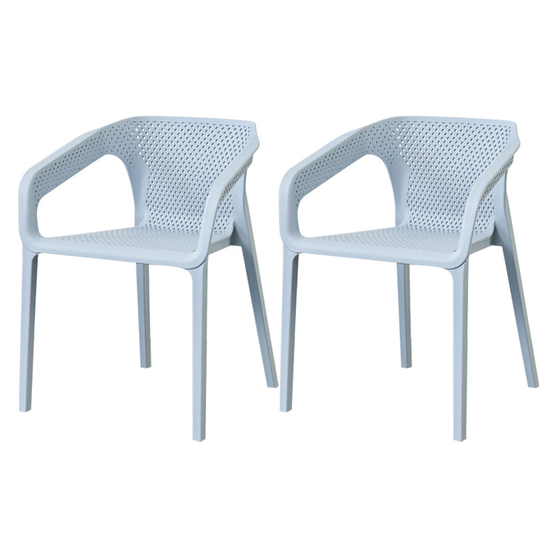 Modern Style Plastic Dining Arm Chair Stacking Dining Chair for Dining Room Sky Blue 2 Piece Set Clearhalo ' kitchen&dining_furn' 'Dining Chairs' 'Dining Tables & Seating' 'dining_chair' 'furn' 'furn_dining_chair' 'Furniture' 'furniture_dining_chair' 'Kitchen & Dining Furniture' 'kitchen' 3835344