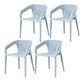 Modern Style Plastic Dining Arm Chair Stacking Dining Chair for Dining Room Sky Blue 4 Piece Set Clearhalo ' kitchen&dining_furn' 'Dining Chairs' 'Dining Tables & Seating' 'dining_chair' 'furn' 'furn_dining_chair' 'Furniture' 'furniture_dining_chair' 'Kitchen & Dining Furniture' 'kitchen' 3835345