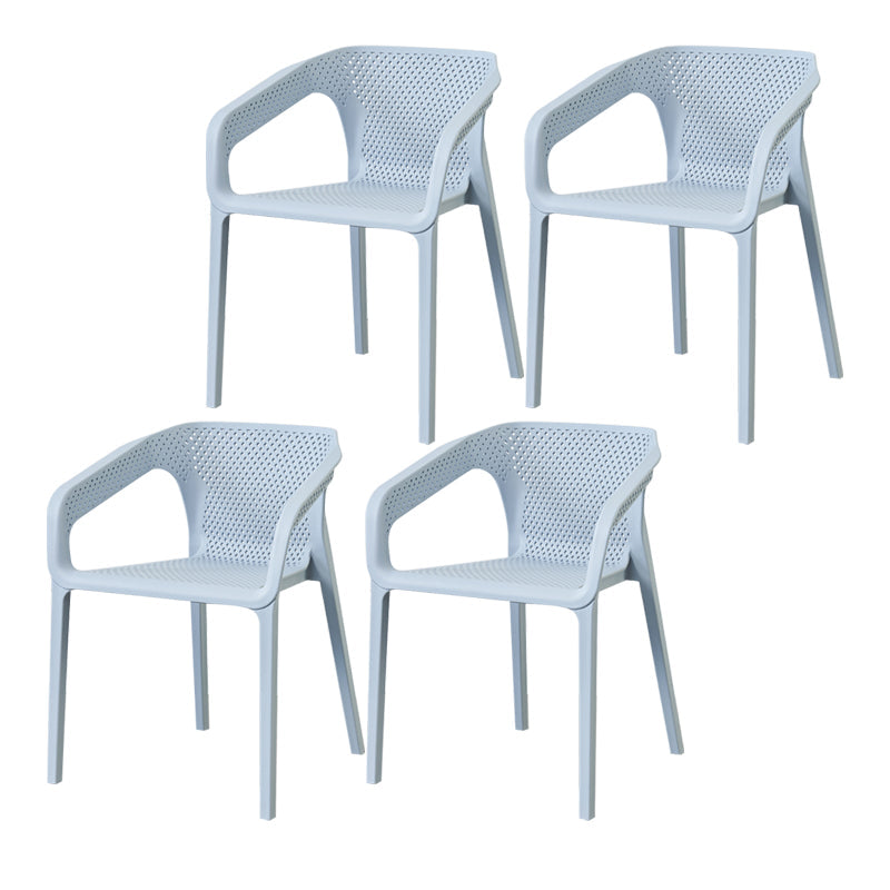 Modern Style Plastic Dining Arm Chair Stacking Dining Chair for Dining Room Sky Blue 4 Piece Set Clearhalo ' kitchen&dining_furn' 'Dining Chairs' 'Dining Tables & Seating' 'dining_chair' 'furn' 'furn_dining_chair' 'Furniture' 'furniture_dining_chair' 'Kitchen & Dining Furniture' 'kitchen' 3835345
