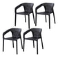Modern Style Plastic Dining Arm Chair Stacking Dining Chair for Dining Room Black 4 Piece Set Clearhalo ' kitchen&dining_furn' 'Dining Chairs' 'Dining Tables & Seating' 'dining_chair' 'furn' 'furn_dining_chair' 'Furniture' 'furniture_dining_chair' 'Kitchen & Dining Furniture' 'kitchen' 3835352
