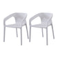 Modern Style Plastic Dining Arm Chair Stacking Dining Chair for Dining Room White 2 Piece Set Clearhalo ' kitchen&dining_furn' 'Dining Chairs' 'Dining Tables & Seating' 'dining_chair' 'furn' 'furn_dining_chair' 'Furniture' 'furniture_dining_chair' 'Kitchen & Dining Furniture' 'kitchen' 3835355