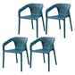 Modern Style Plastic Dining Arm Chair Stacking Dining Chair for Dining Room Dark Blue 4 Piece Set Clearhalo ' kitchen&dining_furn' 'Dining Chairs' 'Dining Tables & Seating' 'dining_chair' 'furn' 'furn_dining_chair' 'Furniture' 'furniture_dining_chair' 'Kitchen & Dining Furniture' 'kitchen' 3835370