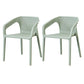 Modern Style Plastic Dining Arm Chair Stacking Dining Chair for Dining Room Green 2 Piece Set Clearhalo ' kitchen&dining_furn' 'Dining Chairs' 'Dining Tables & Seating' 'dining_chair' 'furn' 'furn_dining_chair' 'Furniture' 'furniture_dining_chair' 'Kitchen & Dining Furniture' 'kitchen' 3835372