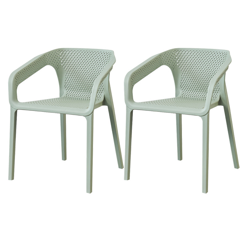 Modern Style Plastic Dining Arm Chair Stacking Dining Chair for Dining Room Green 2 Piece Set Clearhalo ' kitchen&dining_furn' 'Dining Chairs' 'Dining Tables & Seating' 'dining_chair' 'furn' 'furn_dining_chair' 'Furniture' 'furniture_dining_chair' 'Kitchen & Dining Furniture' 'kitchen' 3835372