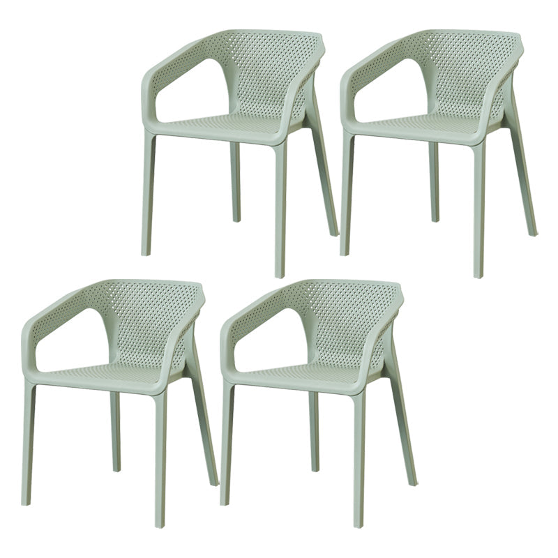 Modern Style Plastic Dining Arm Chair Stacking Dining Chair for Dining Room Green 4 Piece Set Clearhalo ' kitchen&dining_furn' 'Dining Chairs' 'Dining Tables & Seating' 'dining_chair' 'furn' 'furn_dining_chair' 'Furniture' 'furniture_dining_chair' 'Kitchen & Dining Furniture' 'kitchen' 3835373