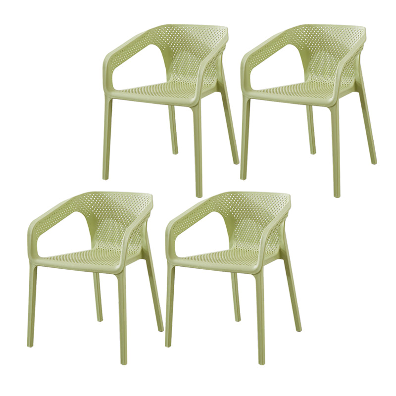Modern Style Plastic Dining Arm Chair Stacking Dining Chair for Dining Room Lemon Green 4 Piece Set Clearhalo ' kitchen&dining_furn' 'Dining Chairs' 'Dining Tables & Seating' 'dining_chair' 'furn' 'furn_dining_chair' 'Furniture' 'furniture_dining_chair' 'Kitchen & Dining Furniture' 'kitchen' 3835382