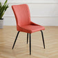 Leather Scandinavian Hotel Side Chair Parsons 18.5'' Wide Dining Chair with Black Legs Red 1 Piece Clearhalo ' kitchen&dining_furn' 'Dining Chairs' 'Dining Tables & Seating' 'dining_chair' 'furn' 'furn_dining_chair' 'Furniture' 'furniture_dining_chair' 'Kitchen & Dining Furniture' 'kitchen' 3835396