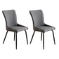 Leather Scandinavian Hotel Side Chair Parsons 18.5'' Wide Dining Chair with Black Legs Dark Gray 2 Piece Set Clearhalo ' kitchen&dining_furn' 'Dining Chairs' 'Dining Tables & Seating' 'dining_chair' 'furn' 'furn_dining_chair' 'Furniture' 'furniture_dining_chair' 'Kitchen & Dining Furniture' 'kitchen' 3835403