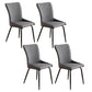 Leather Scandinavian Hotel Side Chair Parsons 18.5'' Wide Dining Chair with Black Legs Dark Gray 4 Piece Set Clearhalo ' kitchen&dining_furn' 'Dining Chairs' 'Dining Tables & Seating' 'dining_chair' 'furn' 'furn_dining_chair' 'Furniture' 'furniture_dining_chair' 'Kitchen & Dining Furniture' 'kitchen' 3835405