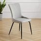 Leather Scandinavian Hotel Side Chair Parsons 18.5'' Wide Dining Chair with Black Legs Light Gray 1 Piece Clearhalo ' kitchen&dining_furn' 'Dining Chairs' 'Dining Tables & Seating' 'dining_chair' 'furn' 'furn_dining_chair' 'Furniture' 'furniture_dining_chair' 'Kitchen & Dining Furniture' 'kitchen' 3835407